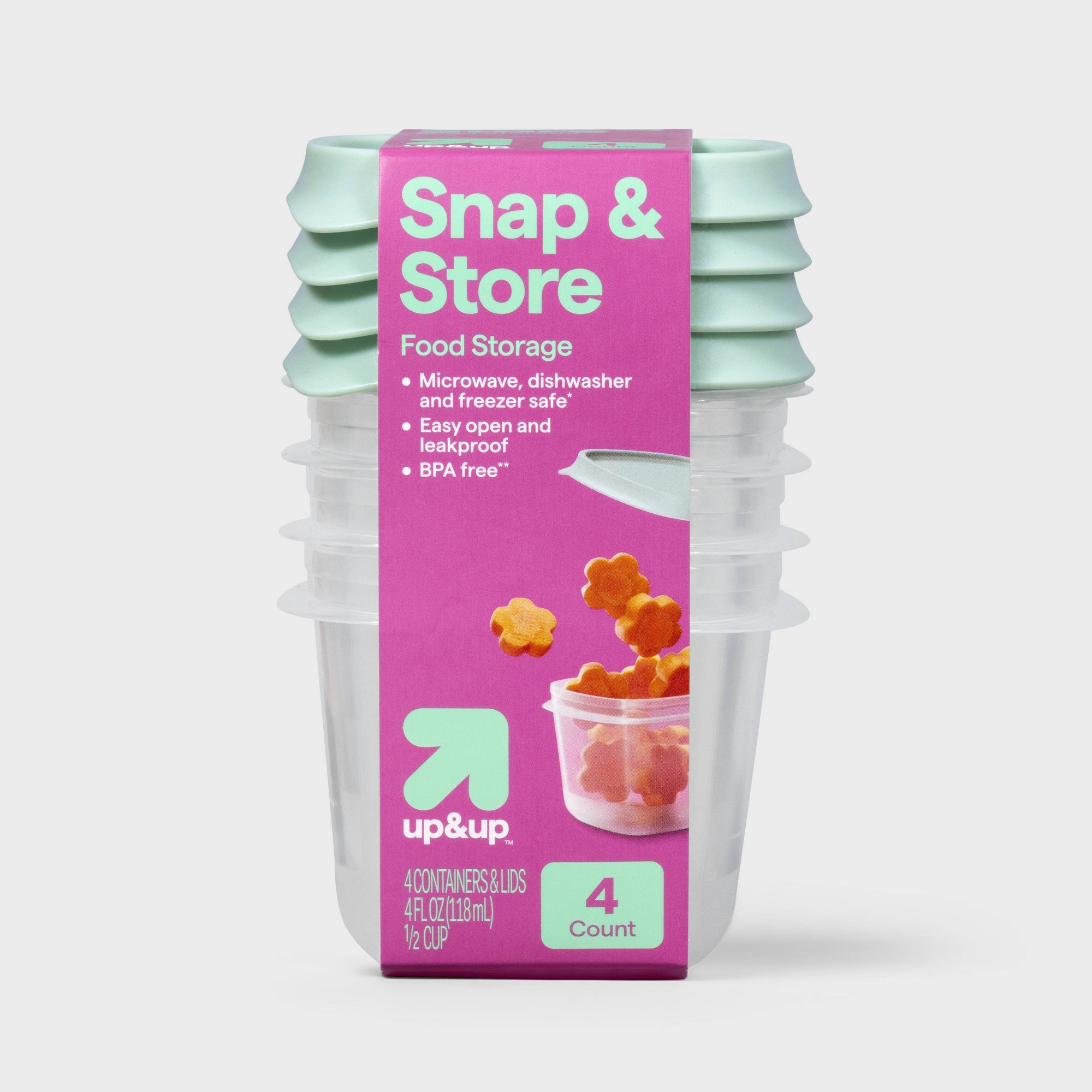 Meal Prep Containers - ภาชนะเก็บอาหารทรงสี่เหลี่ยมขนาดเล็ก 4 คิวต์ แบบครึ่งถ้วย ปราศจากสาร BPA