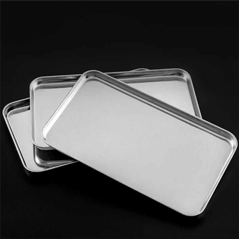 Meal Prep Organizer - ถาดสแตนเลสทรงสี่เหลี่ยม ถาดเสิร์ฟอาหารสำหรับบุฟเฟ่ต์เชิงพาณิชย์ จานเสิร์ฟอาหาร ถาดใส่ข้าวและก๋วยเตี๋ยว อุปกรณ์จัดเก็บอาหาร