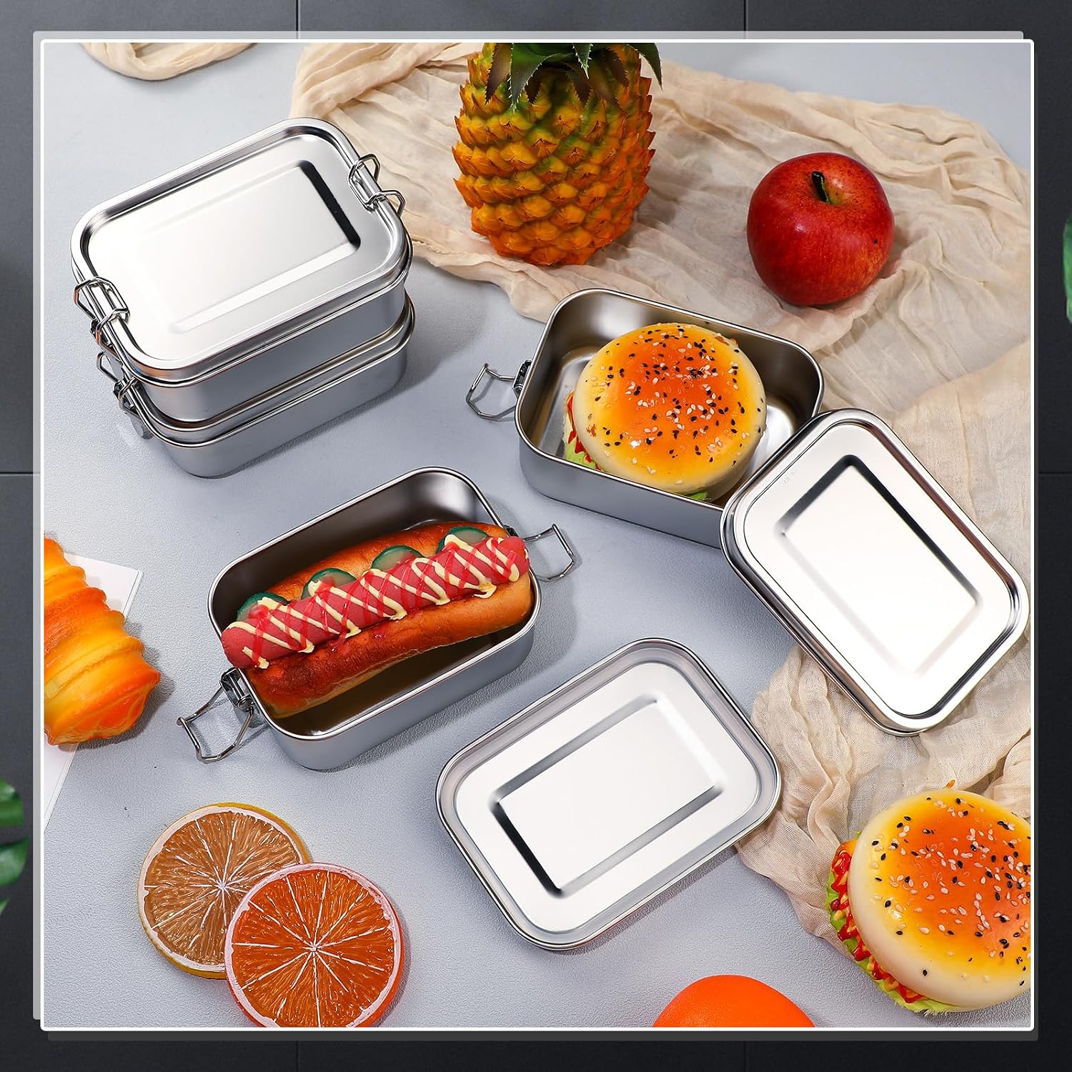 ภาชนะเก็บอาหารสแตนเลสพร้อมฝาปิ - Meal Prep Organizer บทวิจารณ์และราคา