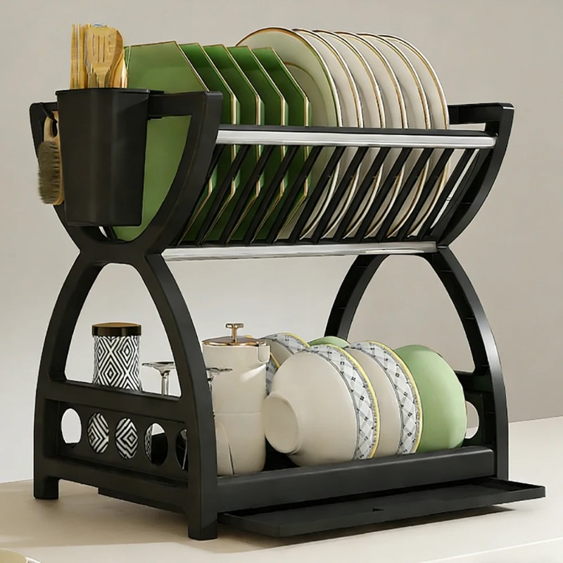 ชั้นวางจาน 2 ชั้น สำหรับวางบนเ - Meal Prep Organizer บทวิจารณ์และราคา