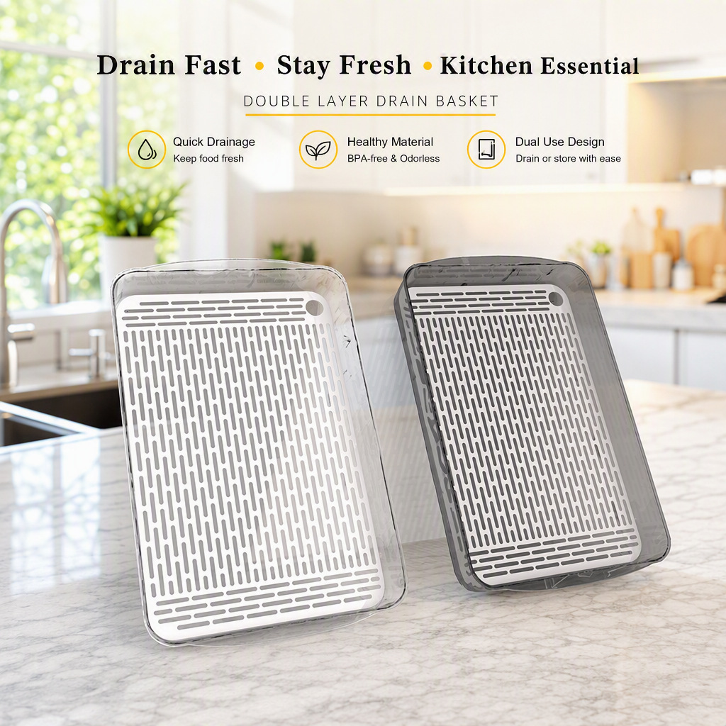 ถาดพลาสติกทรงสี่เหลี่ยมสองชั้น - Meal Prep Organizer บทวิจารณ์และราคา