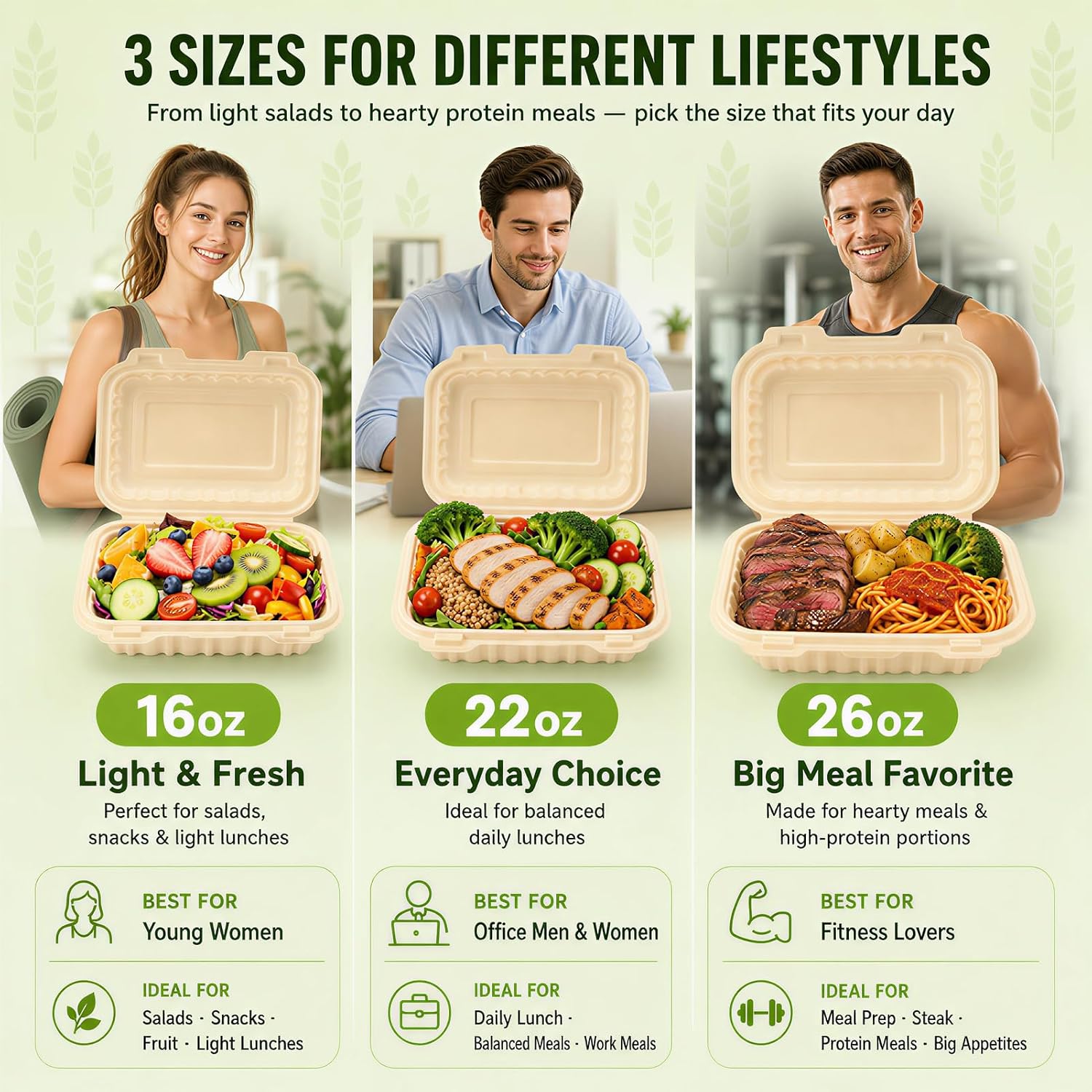 กล่องใส่อาหารแบบฝาพับขนาด 16 อ - Meal Prep Containers บทวิจารณ์และราคา