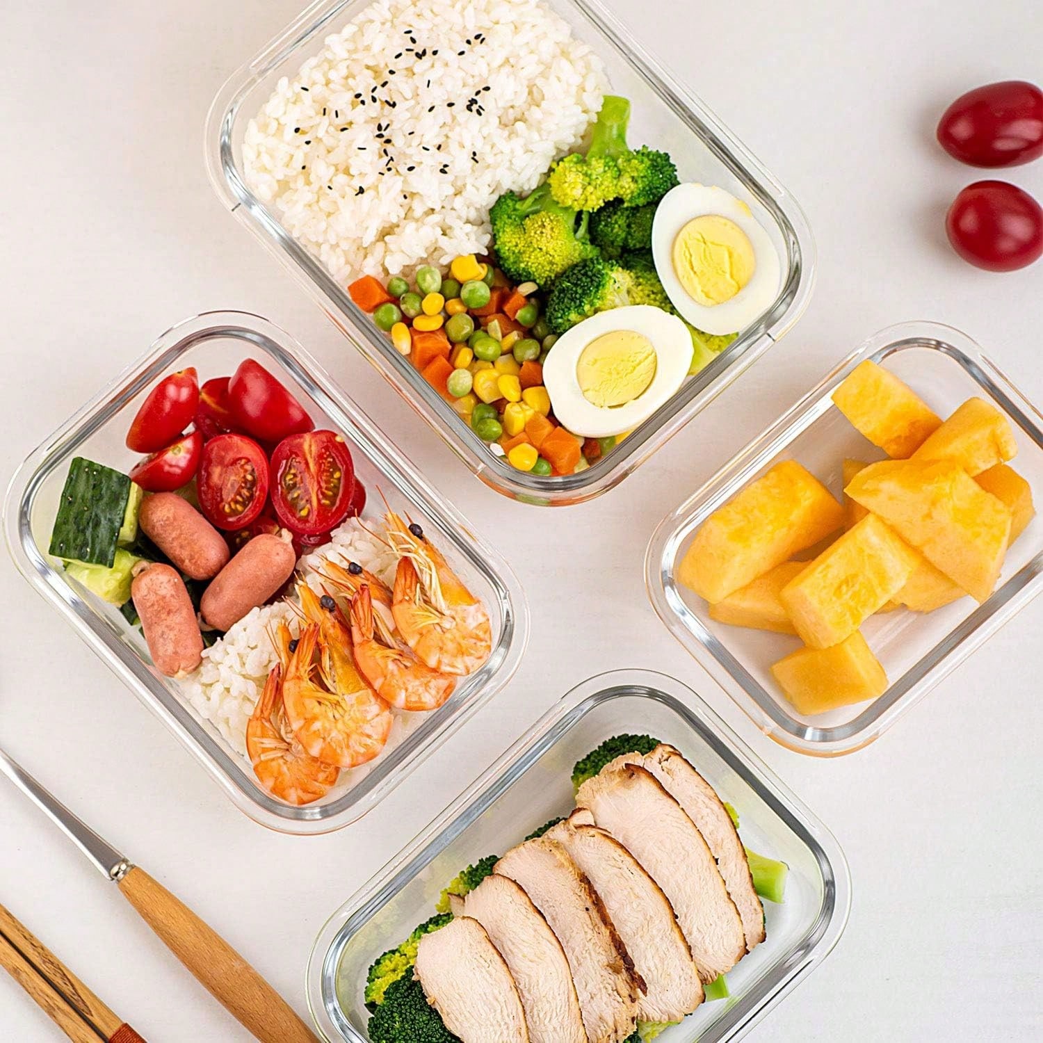 ชุดกล่องแก้วสำหรับเตรียมอาหาร  - Meal Prep Usa บทวิจารณ์และราคา
