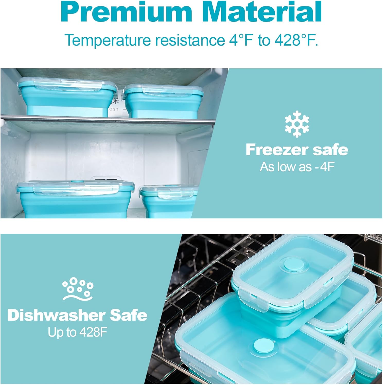 ภาชนะเก็บอาหารแบบพับได้พร้อมฝา - Meal Prep Kit บทวิจารณ์และราคา