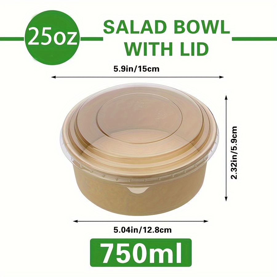 ชามกระดาษขนาด 25 ออนซ์/750 มล. - Meal Prep Usa บทวิจารณ์และราคา