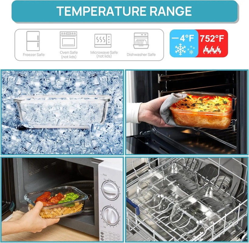 ชุดกล่องเก็บอาหารแก้ว 18 ชิ้น  - Meal Prep Kit บทวิจารณ์และราคา