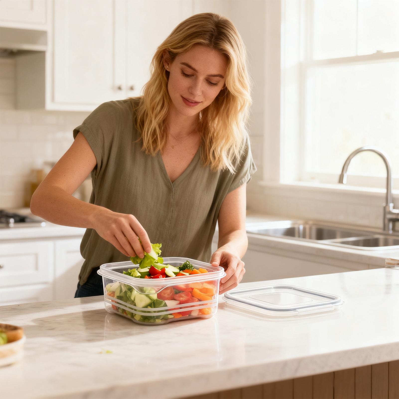 กล่องเก็บอาหารในตู้เย็นแบบใส ป - Meal Prep Organizer บทวิจารณ์และราคา